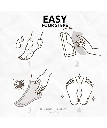 Dermavitamins Advanced Exfoliating Foot Mask Bag - Repair Dry Feet | Effective Foot Care Solution - Buy Online on SooperMarket.com