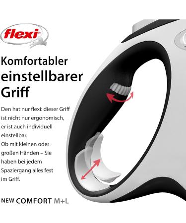 Flexi Comfort Dog Leash - 3-8m 20kg - Roller Leash for Dogs - Black - Buy Online on SooperMarket.com
