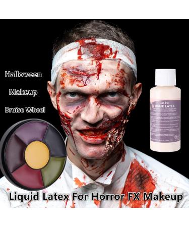 Go Ho Liquid Latex Bruise Colour Wheel & Fake Blood Kit for Halloween SFX Makeup - Includes Stage Blood, Gel & Sponges - Buy Online on SooperMarket.com