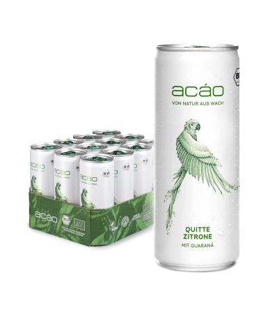 Ac o Quitte-Zitron organic refreshment drink with Guaran (12 250 ml can) including 3 deposit-the healthy alternative to Energy drinks-low in calories organic certified & Vegan Quitte-Zitron 250 ml (12 pack)