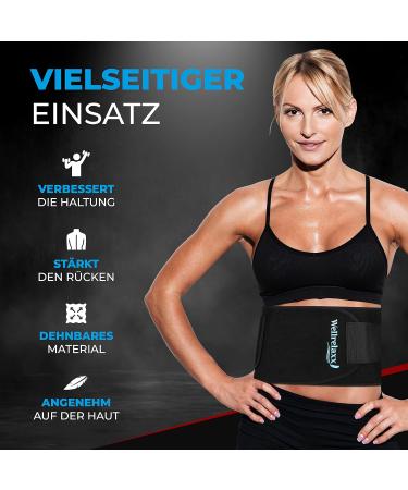 Wellrelaxx Women s Abdominal Girdle - Strong Adhesive Velcro Sweat Belt (Up to 115cm) | Waist Coach Belly Belt with Cell Phone Pocket Kidney & Back Support in Black - Buy Online on SooperMarket.com