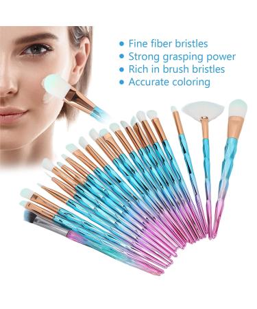 20-Piece Professional Makeup Brushes Set - Portable Soft Fiber Cosmetic Brush Kit for Face & Eyes - Buy Online on SooperMarket.com