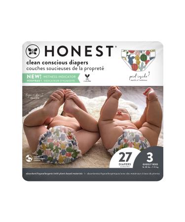 The Honest Company - Eco-Friendly and Premium Disposable Diapers - Pandas, Size 3 (16-28 lbs), 27 Count