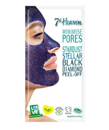 7th Heaven Stardust Stellar Black Diamond Peel-Off Black Seaweed Face Mask to Remove Blackheads Cleanse and Purify for Ultra Clean Healthy and Glowing Skin - Ideal for All Skin Types
