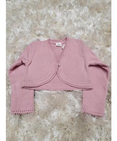Baby Pink Knitted Cotton Cardigan for Kids - Cozy Long Sleeve Bolero Shrug (6 Years) - Buy Online on SooperMarket.com