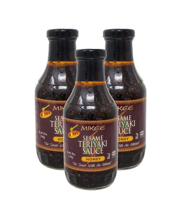 Mikee Sesame Teriyaki Sauce Honey No MSG 20 Oz. Pack Of 3.
