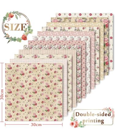 Whaline Spring Pattern Paper - 24 Sheets Double-Sided Rose Floral Scrapbook Paper for Card Making and Scrapbook Photo Album - 30 x 30cm - Buy Online on SooperMarket.com