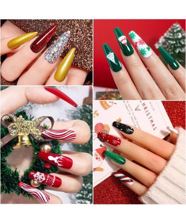 Yueshop Christmas Green Red Collection Gel Nail Polish Set - 6pcs Glitter Soak Off UV LED Lamp Varnish for Salon-Quality Nail Art at Home - 8ML - Buy Online on SooperMarket.com