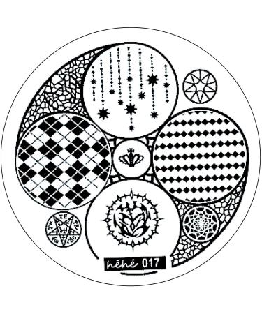 STAMPING STENCIL # hehe-017 Pattern ornaments stars crown diamond pattern