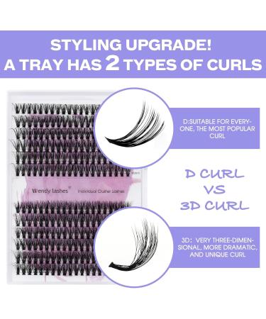 240PCS D Curl 12-16mm Individual Cluster Lashes Extensions for 3D Effect and DIY Eyelash Extensions - RR-12-16mm 3D Clusters+40D-0.07-D - Buy Online on SooperMarket.com