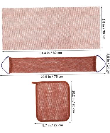 HAPINARY 1 Set Bath Towel Exfoliating Loofah Back Wash Scrubber Exfoliating African Net Towels Nylon Brown - Buy Online on SooperMarket.com