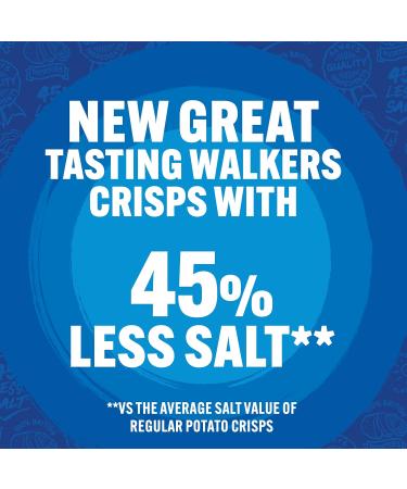 Walkers Less Salt Lightly Salted 45g - Reduced Sodium Chips | 1 Pack - Buy Online on SooperMarket.com