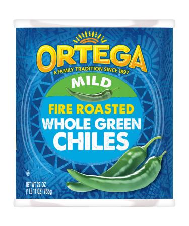 Ortega Peppers, Whole Green Chiles, Mild, 27 Ounce