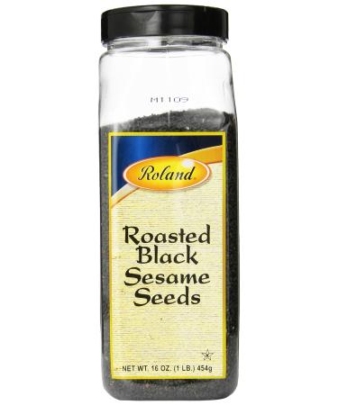 Roland Foods Roasted Black Sesame Seeds, Specialty Imported Food, 16-Ounce Bottle