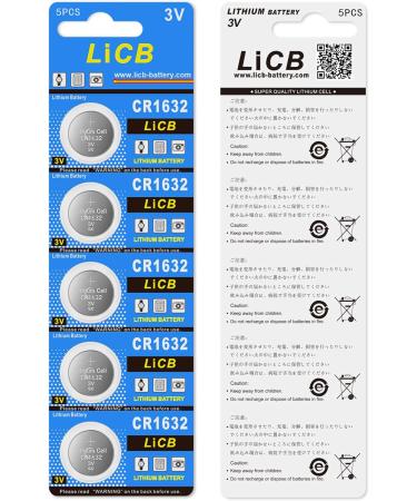 LiCB CR1632 3V Lithium Battery with High Capacity 5 Count - Buy Online on SooperMarket.com