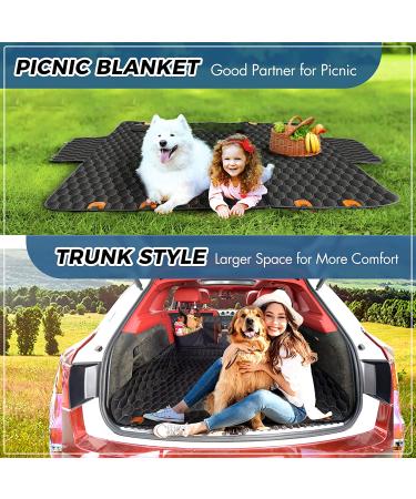 5-in-1 Dog Car Seat Cover for Back Seat | Waterproof & Scratchproof Car Hammock for Dogs | Nonslip & Mesh Window Car Pet Seat Protector with Belt | Fits Cars, Trucks, SUVs | Black 53x59 - Buy Online on SooperMarket.com