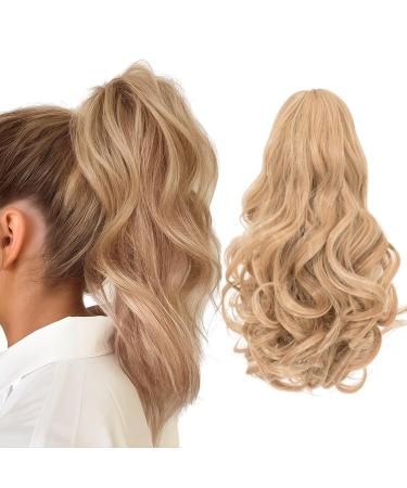 Silk-co 11" Short Curly Ponytail Extension Hair Pieces for Women Hair Extension Clip in Ponytail Hair Extensions Classic Natural Hair - Medium Blonde 11 Inch Medium Blonde