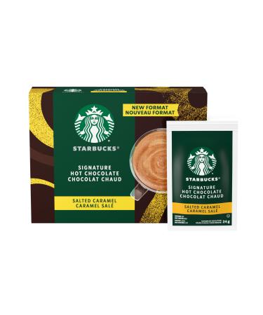 SIGNATURE HOT CHOCOLATE Salted Caramel Single-serve Sachets Prepared in Canada Rainforest Alliance Sustainably Sourced Cocoa No Artificial Flavours Colours Or Sweeteners