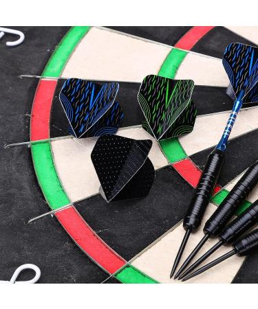 12 Pack Metal Tip Darts Set 22/24g for Dartboard - Premium Aluminum Shafts, Rubber O-rings, Nylon Shafts, Flights, Tool Kit - Black & Blue - Buy Online on SooperMarket.com