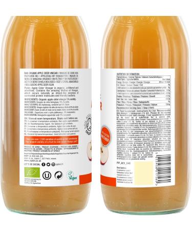 Pipkin 1000ml Raw Organic Apple Cider Vinegar with Mother Non-GMO 5% Acidity - Vegan & Vegetarian Friendly (Glass Bottle) - Buy Online on SooperMarket.com