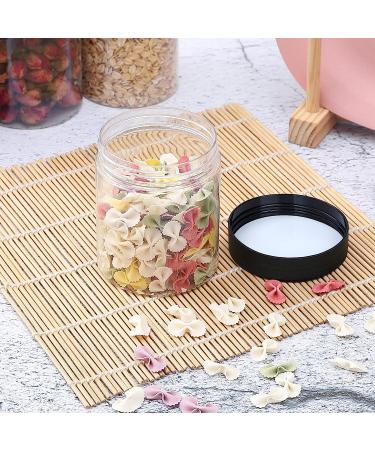36PCS 8OZ Plastic Jars with Screw On Lids - Refillable Round Containers for Cosmetics, Food, and Slime (Clear & Black) - Buy Online on SooperMarket.com