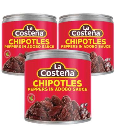 La Costena Bundle of 3 x La Costena Chipotles Peppers In Adobo Sauce 199g