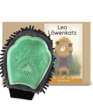 Cat grooming glove 2 in 1: cat brush for grooming cats and back for massage and cleaning