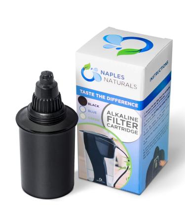 Naples Naturals - NAPLES-1089-BLKX1 1-Pack 1089F Alkaline Water Pitcher Filter Replacement Cartridge Black 1 X Model BLACK 1089 1 X BLACK FILTER