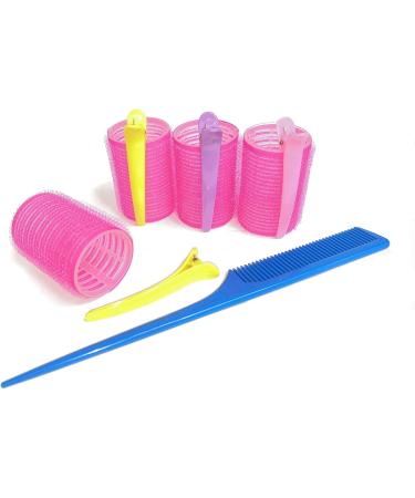 Kamay's Hair Rollers Set 12 count Curlers Rollers With 12 Duckbill Sectioning Clips 1 Combs Used for Hair Haircut Styling Self Grip Rollers for Hair (40mm 1-1/2") Random Colors - Buy Online on SooperMarket.com