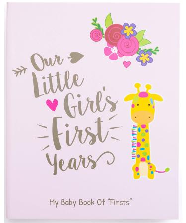 Ronica Memory Book for Baby Girl - Photo Album, Easy to Use Keepsake Scrapbook - Modern Keepsake for New Parents to Record Photos & milestones Giraffe For Girls