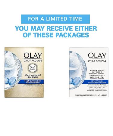 Olay Daily Facial Cleansing Cloths - 33 Count (Pack of 3) | Deeply Purifying Clean & Makeup Remover - Buy Online on SooperMarket.com