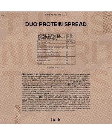Duo Protein Spread Milk & White Chocolate Hazelnut 500g - Bulk Size | High Protein Snack Spread - Buy Online on SooperMarket.com