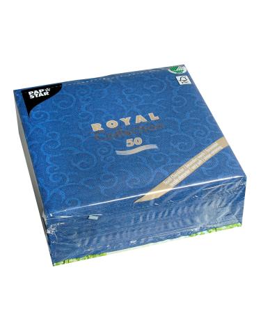 Papstar 50 napkins "ROYAL Collection" 1/4 fold 40 cm x 40 cm dark blue "Casali" #84888 7.8 x 20 x 20 cm Dark Blue