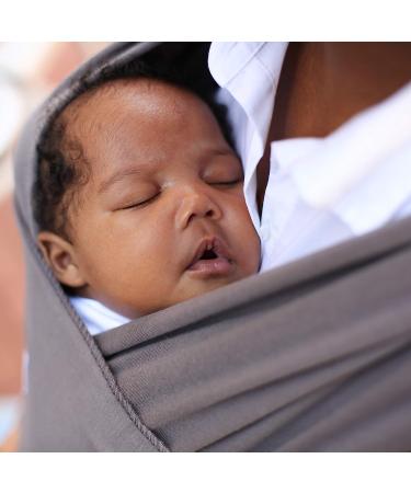 Sleepy Wrap Baby Carrier - Ergonomic Hands-Free Stretchy Wrap for Newborns to Toddlers - Lightweight Sling for Babies 7-35 lbs (Dark Grey) - Buy Online on SooperMarket.com