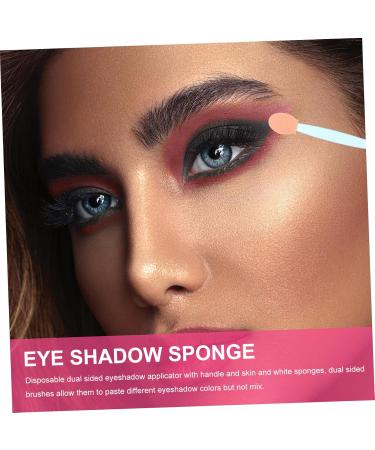BELLIFFY 100pcs Double Ended Eyeshadow Brush Double-sides Eye Brush Makeup Brush Sponge Brush Makeup Tool Eyeshadow Stick Dual-side Cosmetic Applicator Cosmetic Tool 6.5x1.3cm Blue - Buy Online on SooperMarket.com