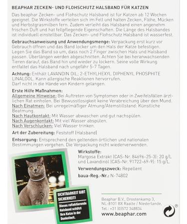 Beaphar Tick and Flea Protection Spot for Cats - Margosa Extract 3 x 0.8 ml & Flea Protection Collar - Effective Tick Protection for Cats - Buy Online on SooperMarket.com