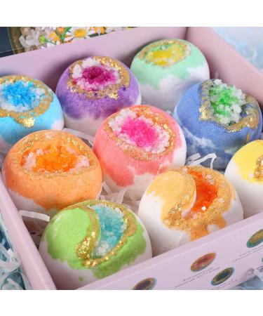 Anself Bath Bombs Set - 9 Pack 100g Sea Salt Body Cleanser for Bubble Bath & Spa - Perfect Birthday & Holiday Gift - Buy Online on SooperMarket.com