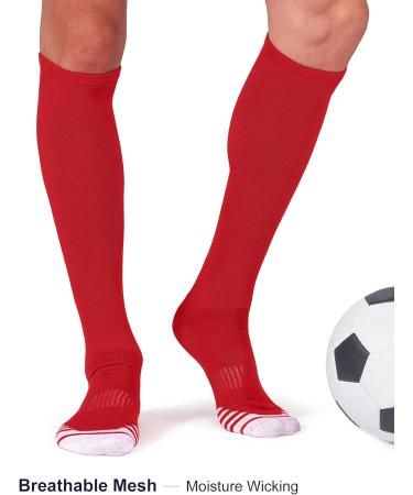 FITRELL Over-the-Calf Knee High Baseball Soccer Softball Socks (2 Pack) - Red - Medium - Buy Online on SooperMarket.com