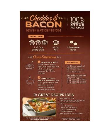 Betty Crocker Cheddar and Bacon Potatoes  5.1 oz (Pack of 12) - Buy Online on SooperMarket.com