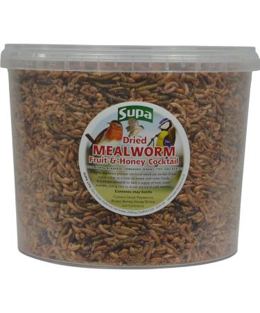 Supa Dried Mealworm Fruit & Honey Cocktail Mix for Wild Birds 3 Litre Bucket - High Energy Protein Rich Treat for Garden Birds - Attract More Birds with Quality Wild Bird Food - Buy Online on SooperMarket.com