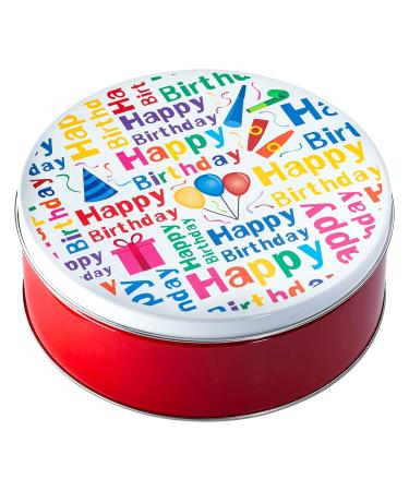 Happy Birthday Cookie Gift Basket Tin - 21 Assorted Hand-Decorated Cookies in 7 Bright Colors - Perfect Birthday Gift for Him, Her, Boys, Girls, Men, Women - Prime Delivery - Buy Online on SooperMarket.com