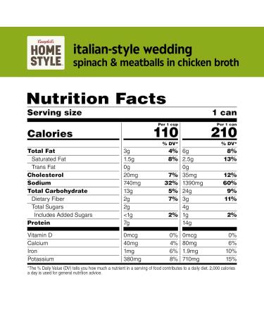 Campbells Homestyle Italian Wedding Soup 16 OZ Can Case of 12 - Buy Online on SooperMarket.com