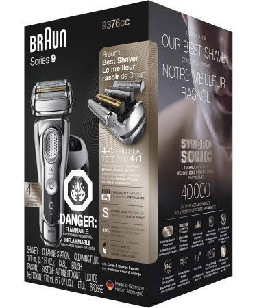 Braun Series 9 9376Cc Latest Generation Electric Shaver Rechargeable & Cordless Electric Razor for Men - Clean&Charge Station Fabric Travel Case 1 Count - Buy Online on SooperMarket.com