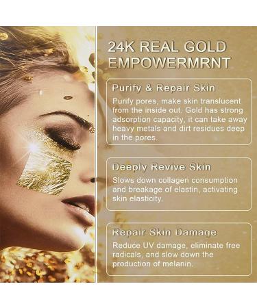 24K Gold Peel Off Mask | Anti-Aging Firming Face Mask with Hyaluronic Acid & Collagen | Deep Cleansing Moisturizing Removes Blackheads | 120g - Buy Online on SooperMarket.com