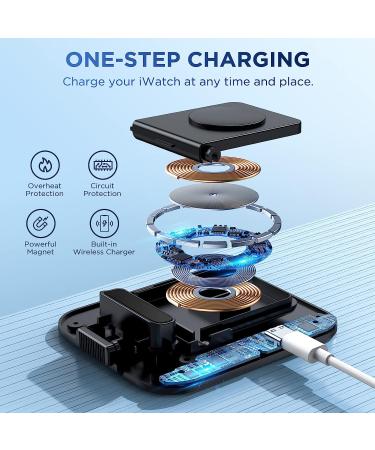 Bifrost Portable Watch Charger Stand - Wireless Magnetic Charging Station with Charging Cable Compatible with iWatch Series SE 8 7 6 5 4 3 2(38/40/42/44mm)-Black - Buy Online on SooperMarket.com