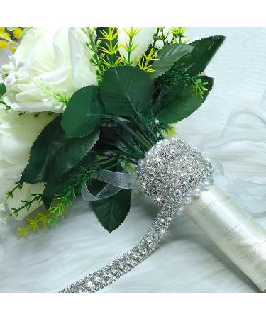 Yhsheen 1 Yard Elegant Pearl Crystal Rhinestone Trim for DIY Decoration and Bridal Costume Embellishment - Style 2 - Buy Online on SooperMarket.com