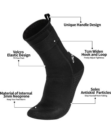 Goosehill 3mm Neoprene Dive Socks - Medium Black, for Snorkeling, Kayaking, Beach Volleyball - Buy Online on SooperMarket.com