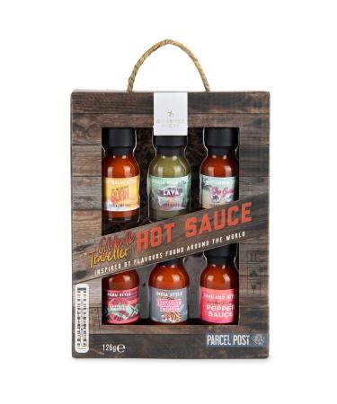 Thoughtfully Chili Sauce Tasting Set - Gift Set With 6 Hot Sauces 21 g Each - Internationally Inspired