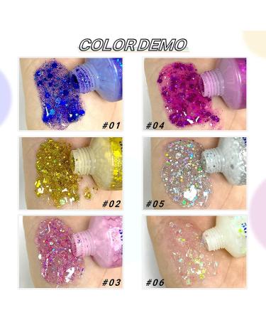 Buy 2 Color Neon Face & Body Glitter Gel - Holographic Makeup for Parties (Pink & White) - Glow Accessories - Buy Online on SooperMarket.com