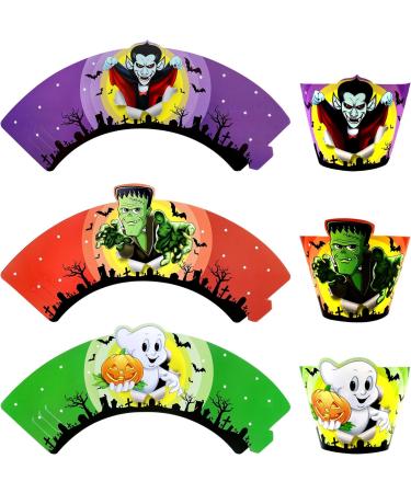 72 Pcs Halloween Cupcake Toppers Cupcake Liners Pumpkin 40 Pcs Cupcake Wrapper and 40 Pcs Cupcake Toppers muffin Case Trays for Halloween Birthday Decoration Party Supply (72 pcs) - Buy Online on SooperMarket.com